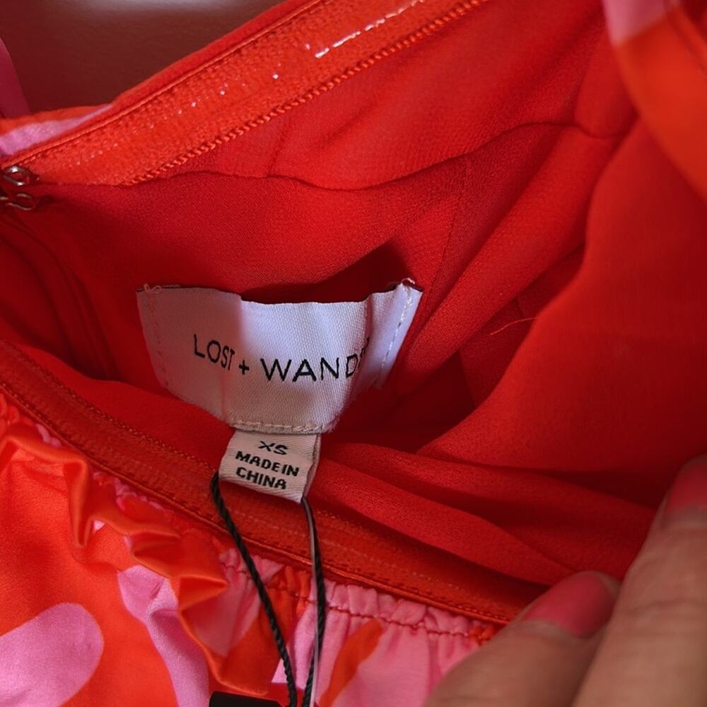 Lost + Wander Sweet Envie Midi Slip Dress Size XS Satin Ruffled NWT SEXY - Picture 5 of 6